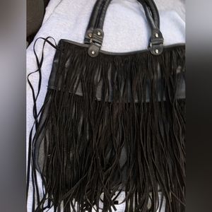 Black fringe purse